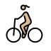 woman biking, medium-light skin tone